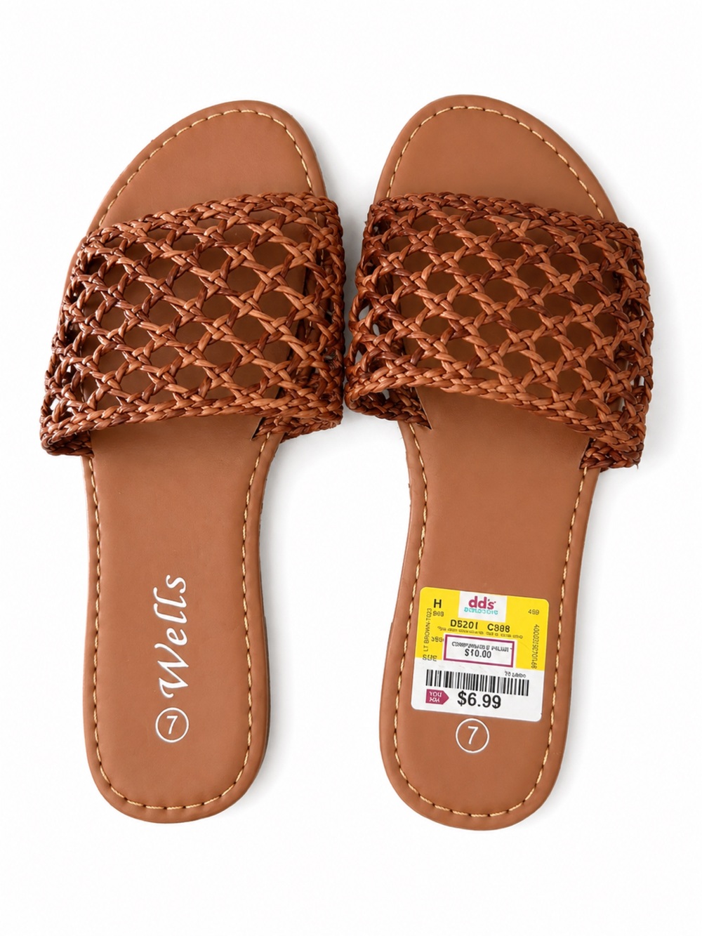 Braided Slide Sandals in Tan